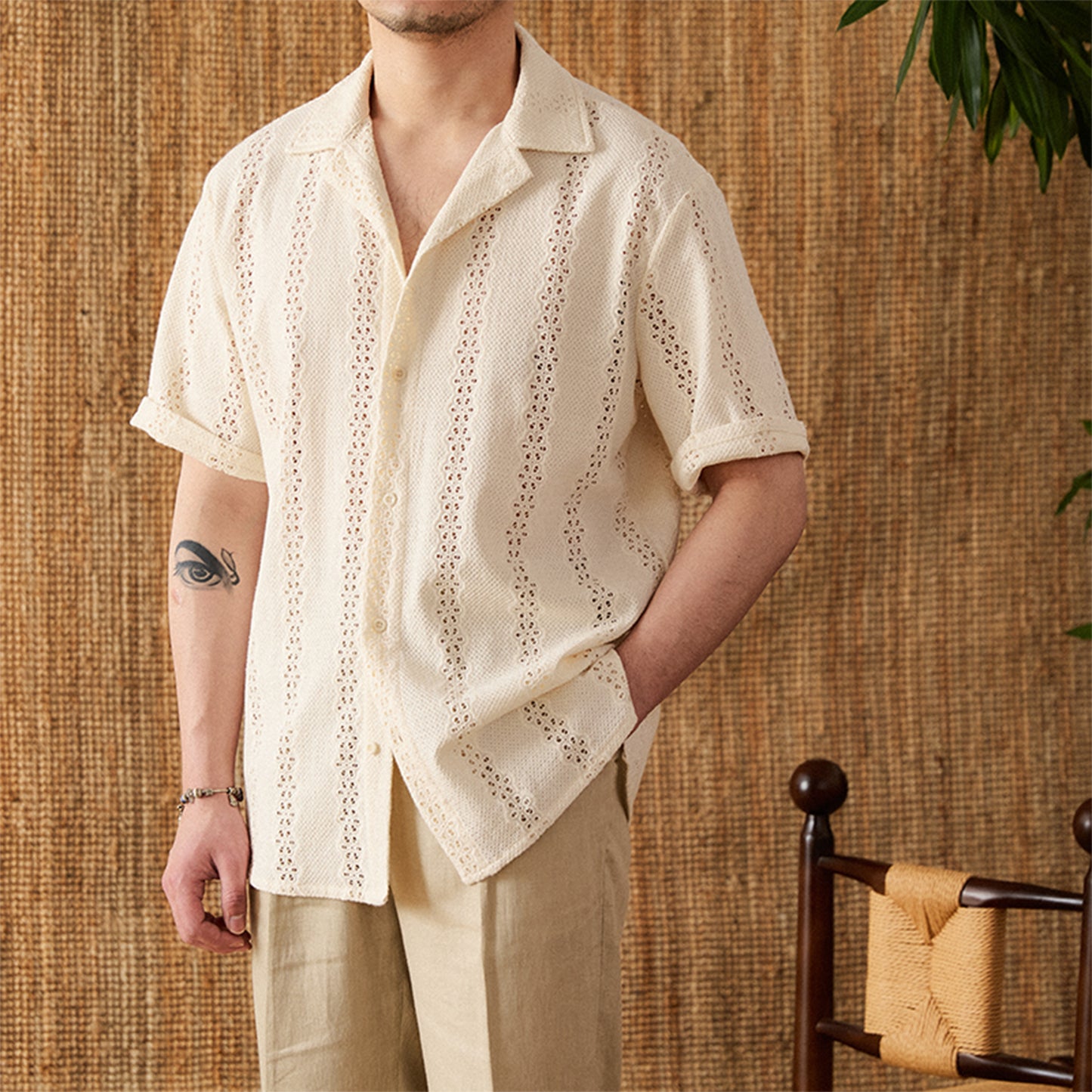All-match Cuban Collar Summer Thin Short-sleeved Shirt Men