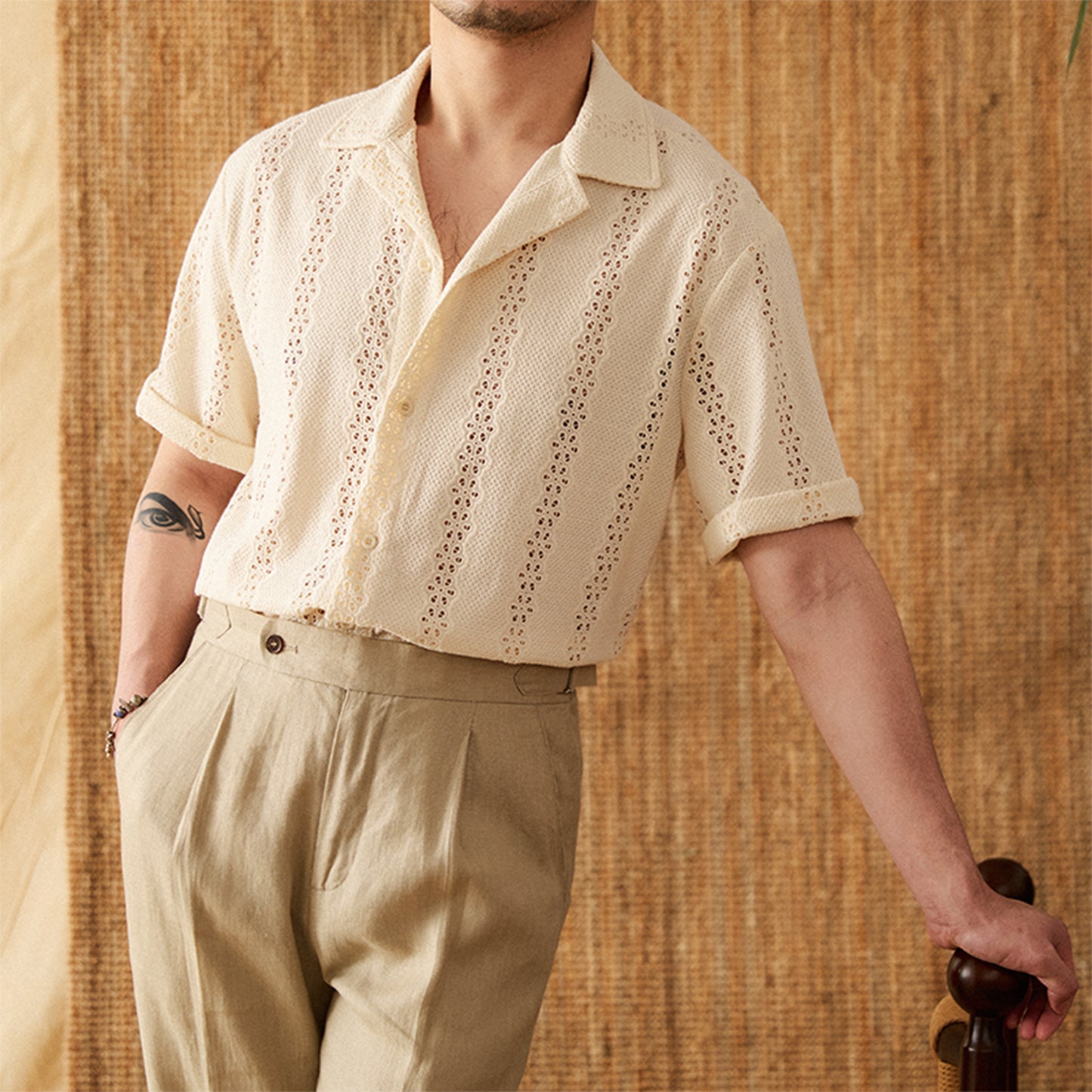 All-match Cuban Collar Summer Thin Short-sleeved Shirt Men