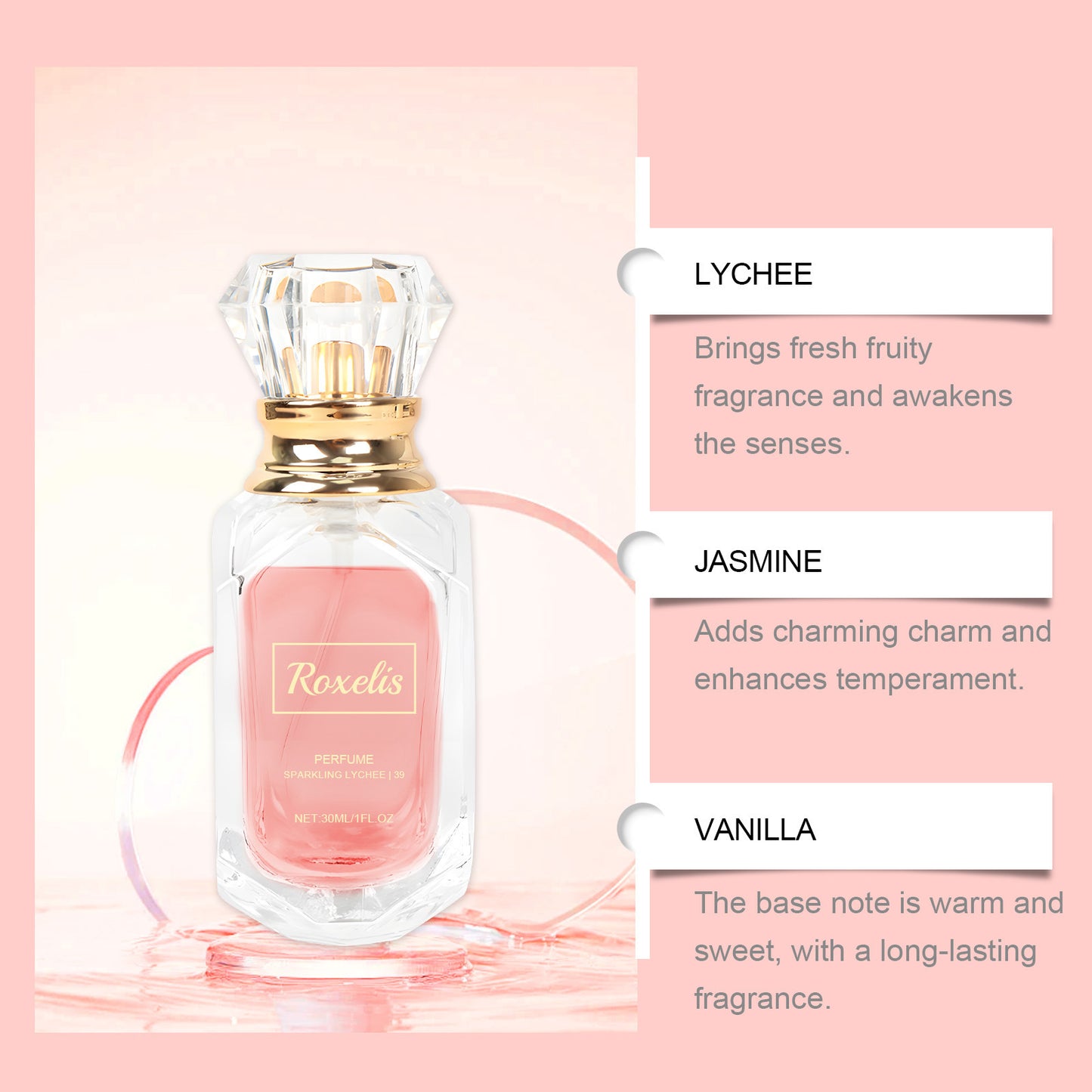 Elegant Style Lychee Crystal Crown Perfume Female