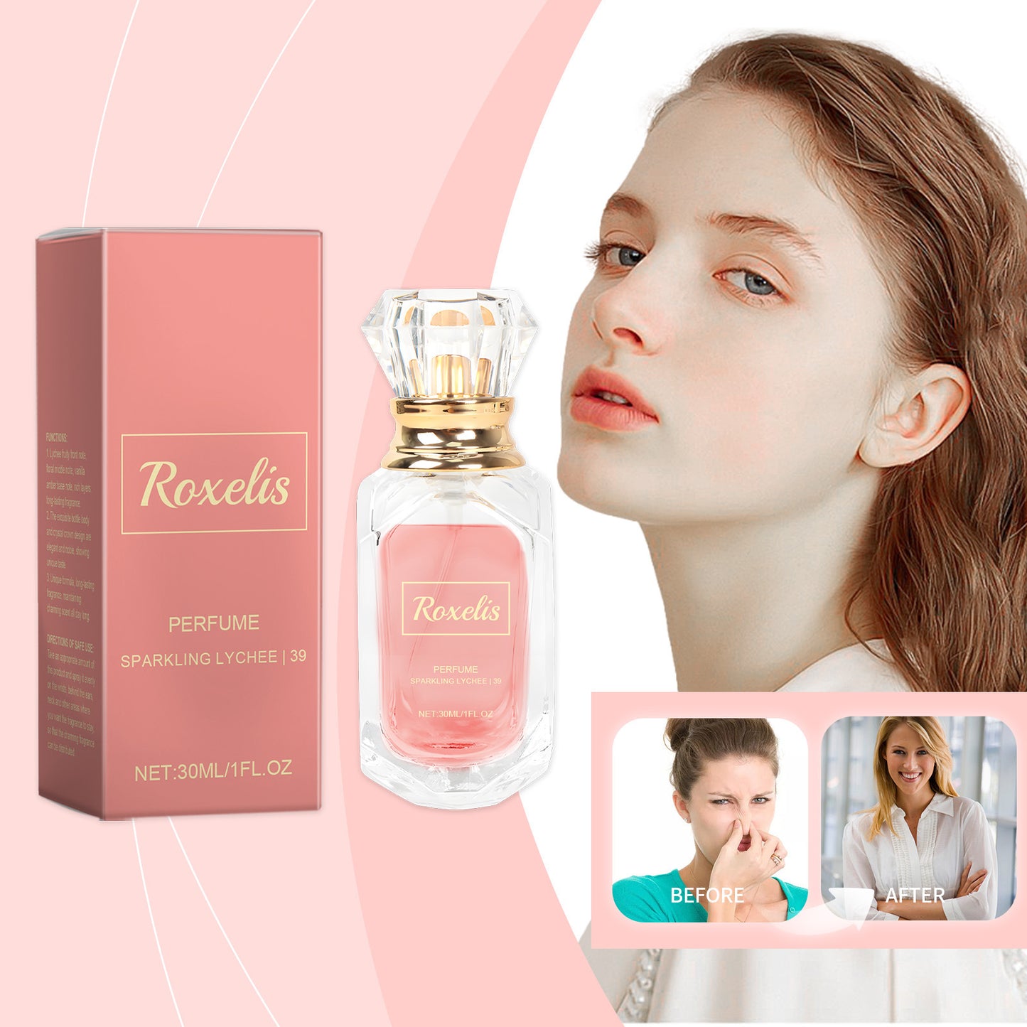 Elegant Style Lychee Crystal Crown Perfume Female